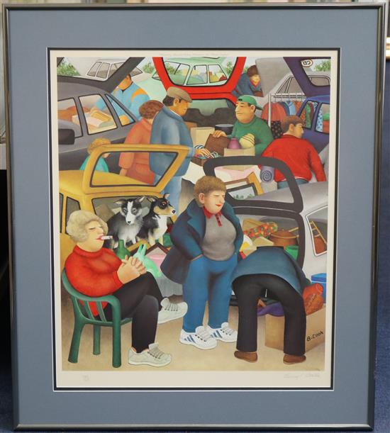 Beryl Cook (1926-2008) Car Boot Sale, overall 19.75 x 16in.